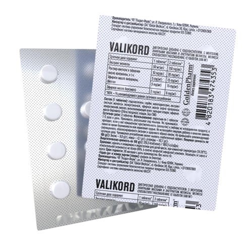 Valikord 12 Tabletek GoldenPharm Waleriana Melisa