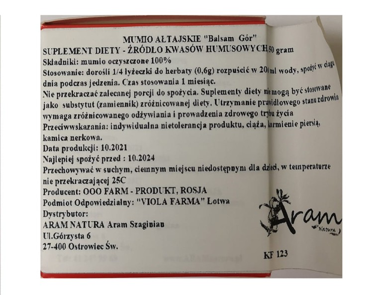 Oryginalne mumio Shilajit Ałtajskie 50g klaudianatura.pl - balsam gór