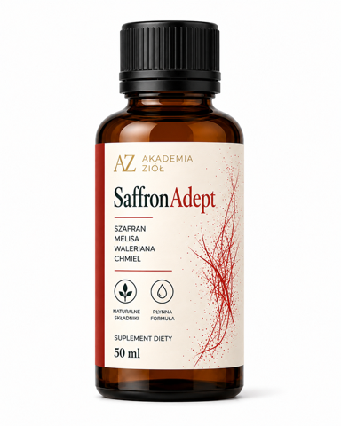 SaffronAdept 50ml- szafran, waleriana, melisa i chmiel- krople